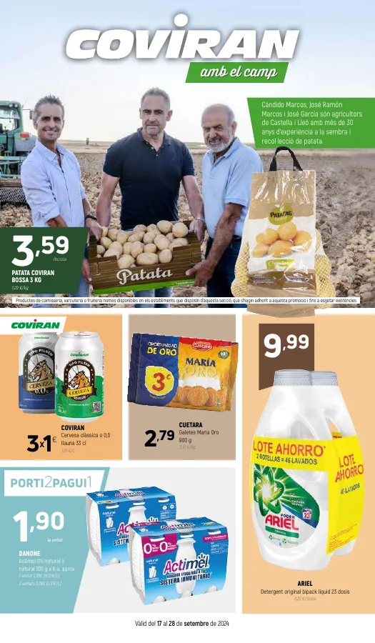 Número de página 1 del folleto promocional de la tienda Coviran - Covrian amb el camp - fecha de vigencia: desde17.09 bis 28.09