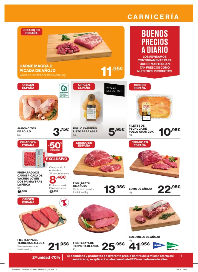 Número de página 5 del folleto promocional de la tienda Hipercor - buenos precios a diario - fecha de vigencia: desde12.09 bis 25.09