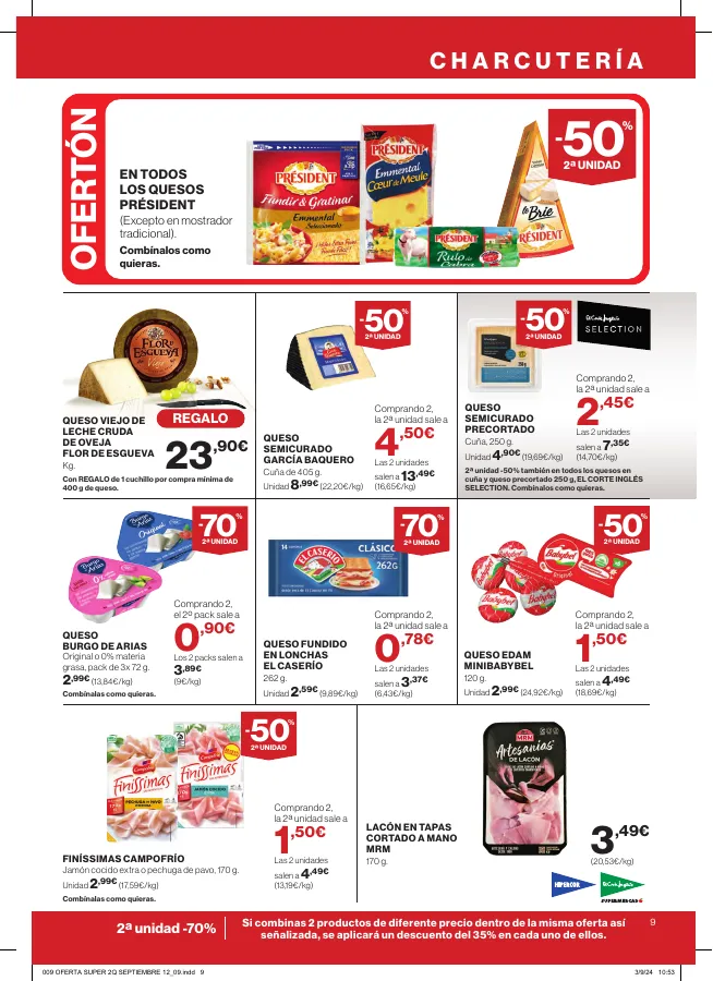 Número de página 9 del folleto promocional de la tienda Hipercor - buenos precios a diario - fecha de vigencia: desde12.09 bis 25.09