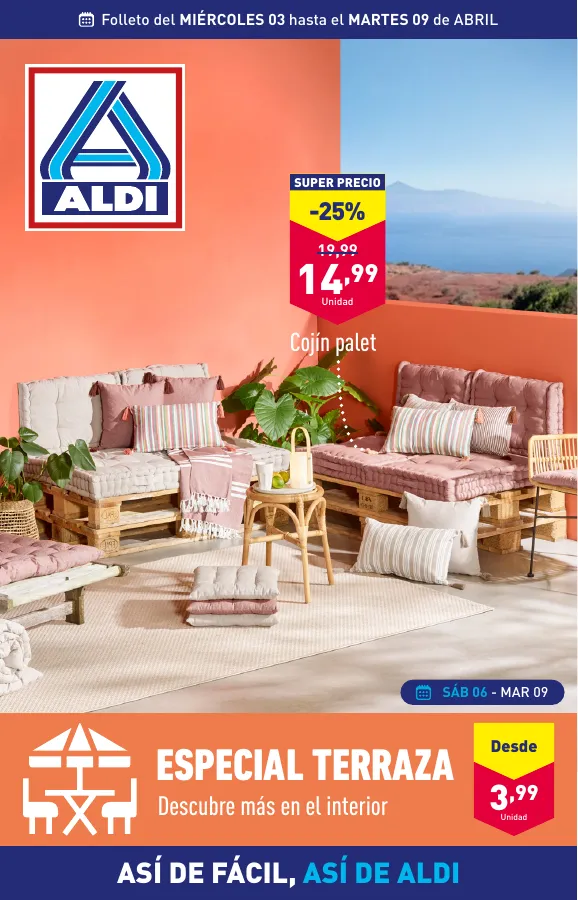 Número de página 1 del folleto promocional de la tienda Aldi - Folleto semanal - fecha de vigencia: desde03.04 bis 09.04