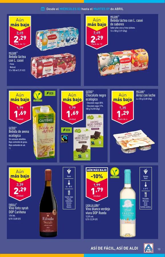 Número de página 10 del folleto promocional de la tienda Aldi - Folleto semanal - fecha de vigencia: desde03.04 bis 09.04