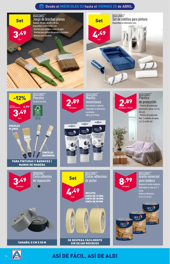 Número de página 16 del folleto promocional de la tienda Aldi - Folleto semanal - fecha de vigencia: desde03.04 bis 09.04