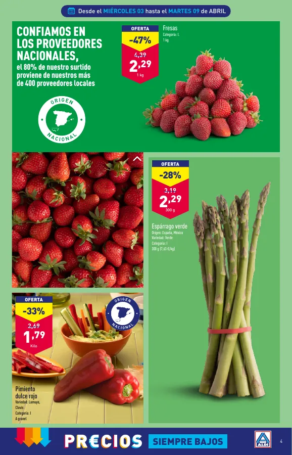 Número de página 4 del folleto promocional de la tienda Aldi - Folleto semanal - fecha de vigencia: desde03.04 bis 09.04