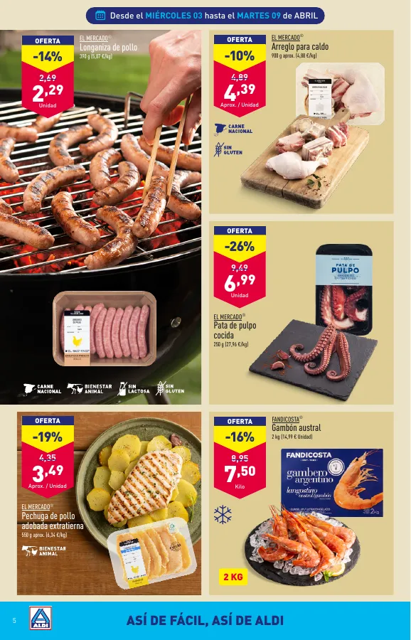 Número de página 5 del folleto promocional de la tienda Aldi - Folleto semanal - fecha de vigencia: desde03.04 bis 09.04