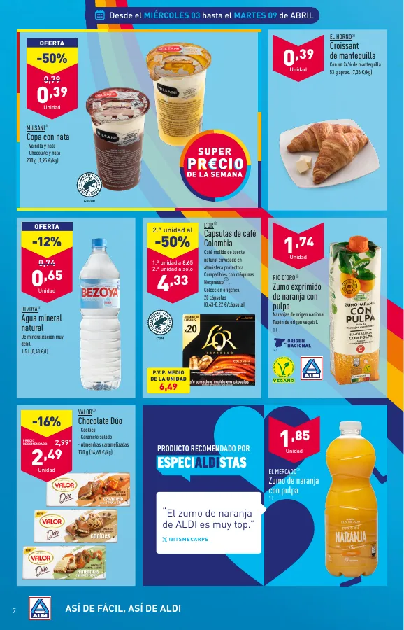 Número de página 7 del folleto promocional de la tienda Aldi - Folleto semanal - fecha de vigencia: desde03.04 bis 09.04