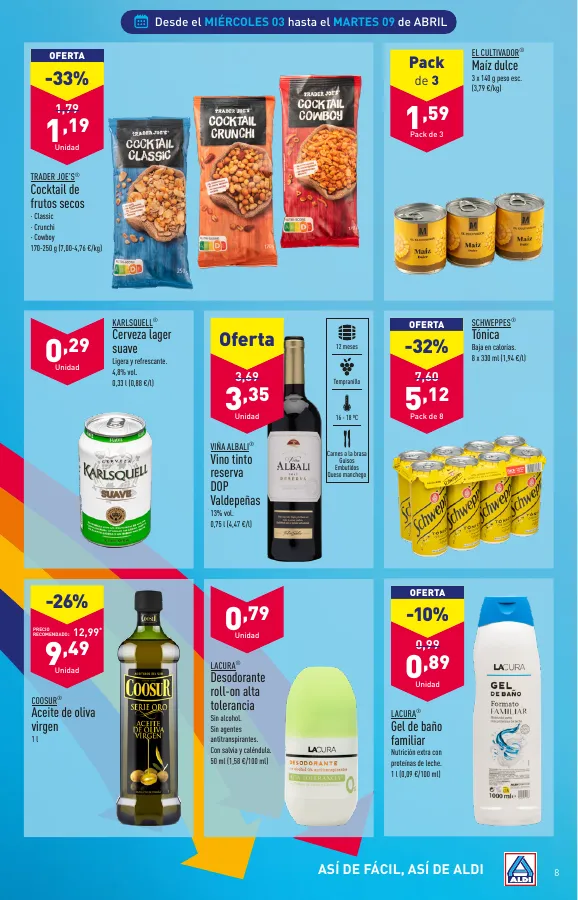 Número de página 8 del folleto promocional de la tienda Aldi - Folleto semanal - fecha de vigencia: desde03.04 bis 09.04