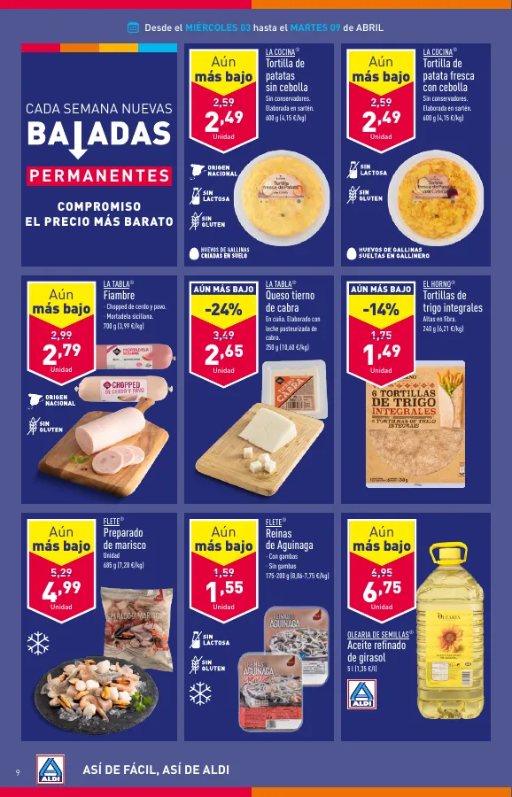 Número de página 9 del folleto promocional de la tienda Aldi - Folleto semanal - fecha de vigencia: desde03.04 bis 09.04