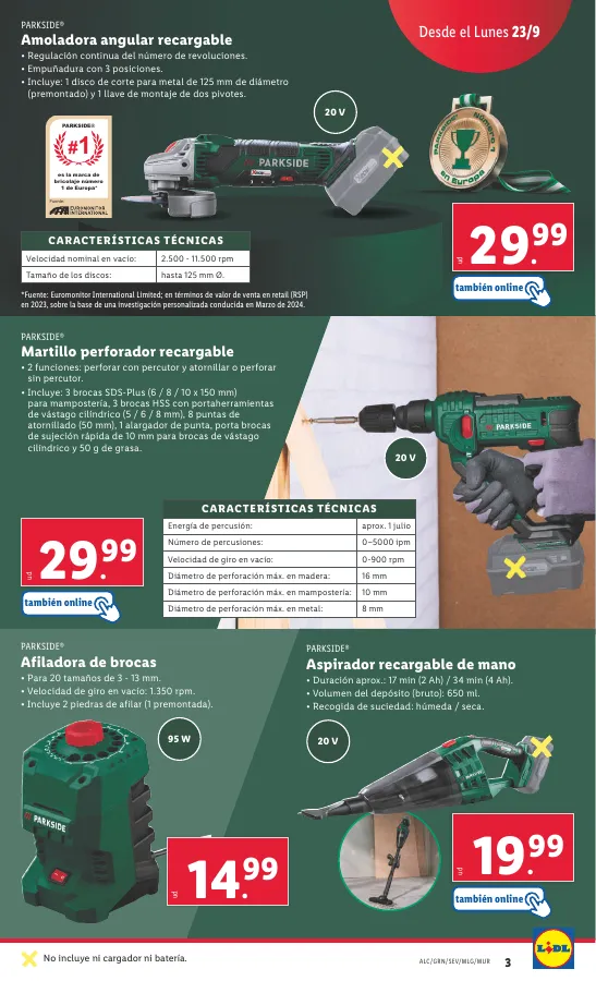 Número de página 3 del folleto promocional de la tienda Lidl - Marca la diferencia - fecha de vigencia: desde23.09 bis 29.09