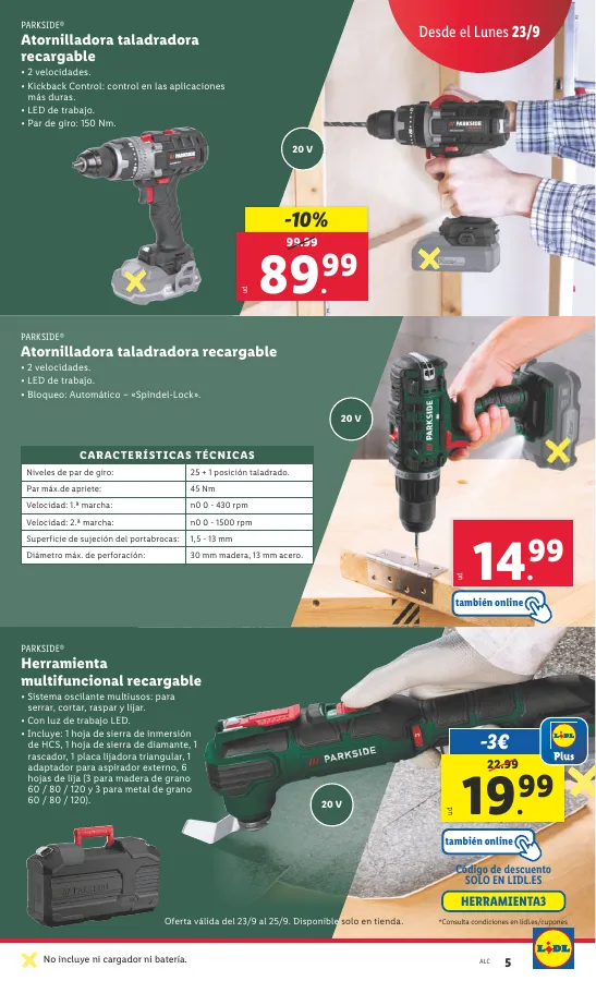 Número de página 5 del folleto promocional de la tienda Lidl - Marca la diferencia - fecha de vigencia: desde23.09 bis 29.09