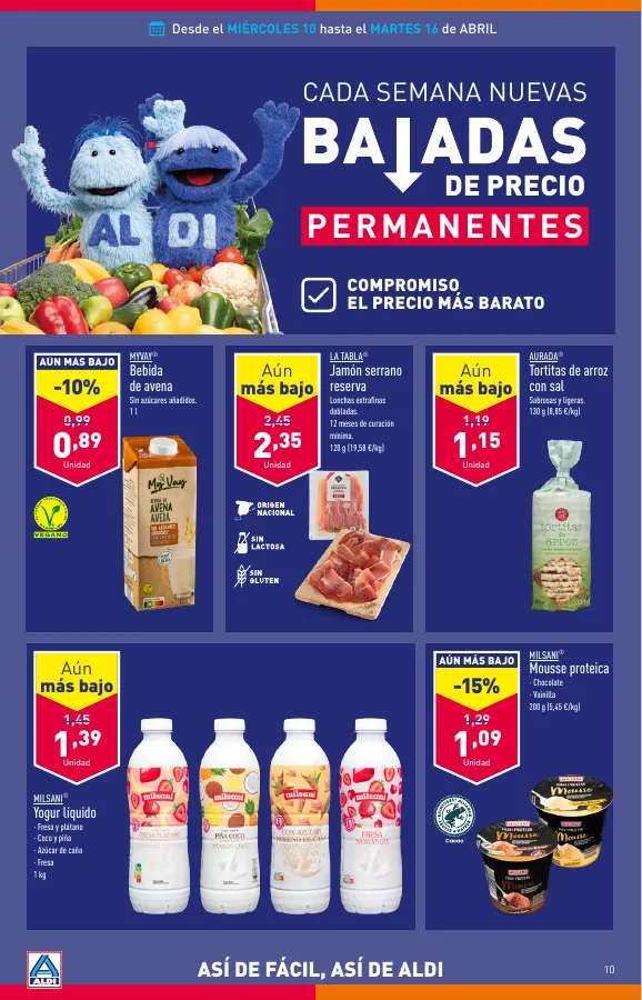 Número de página 10 del folleto promocional de la tienda Aldi - Folleto semanal - fecha de vigencia: desde10.04 bis 16.04