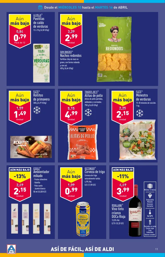 Número de página 11 del folleto promocional de la tienda Aldi - Folleto semanal - fecha de vigencia: desde10.04 bis 16.04