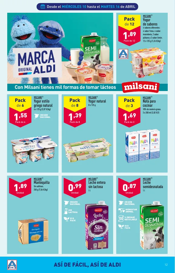 Número de página 12 del folleto promocional de la tienda Aldi - Folleto semanal - fecha de vigencia: desde10.04 bis 16.04