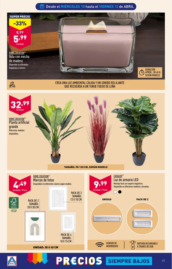 Número de página 17 del folleto promocional de la tienda Aldi - Folleto semanal - fecha de vigencia: desde10.04 bis 16.04