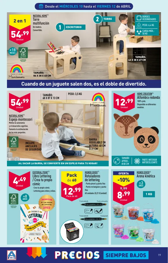 Número de página 19 del folleto promocional de la tienda Aldi - Folleto semanal - fecha de vigencia: desde10.04 bis 16.04