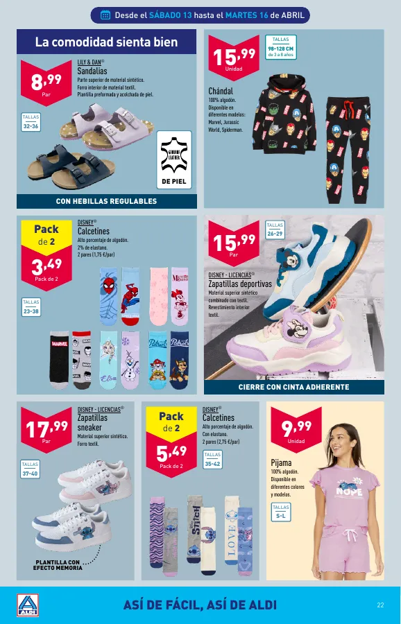 Número de página 22 del folleto promocional de la tienda Aldi - Folleto semanal - fecha de vigencia: desde10.04 bis 16.04