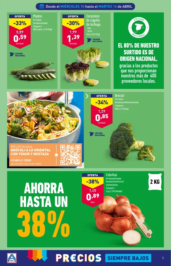 Número de página 5 del folleto promocional de la tienda Aldi - Folleto semanal - fecha de vigencia: desde10.04 bis 16.04