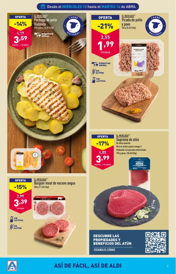 Número de página 6 del folleto promocional de la tienda Aldi - Folleto semanal - fecha de vigencia: desde10.04 bis 16.04