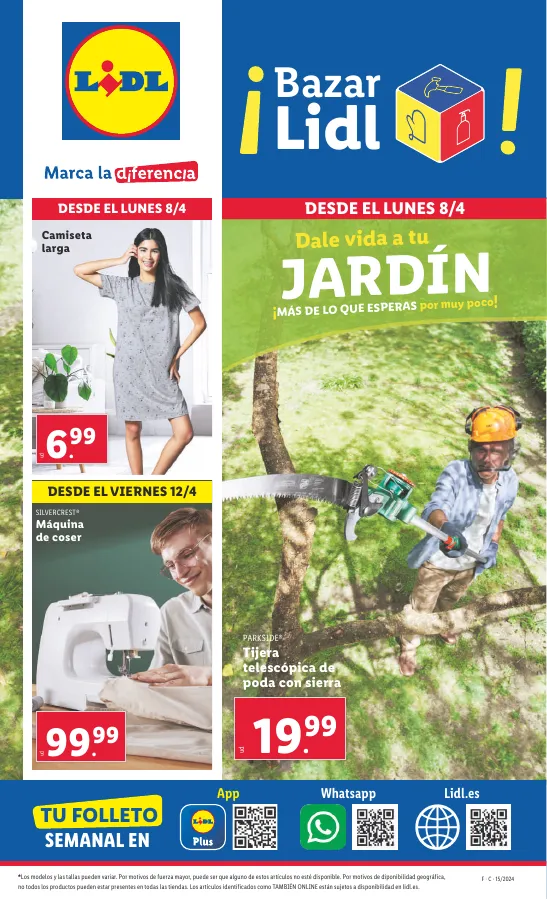 Número de página 1 del folleto promocional de la tienda Lidl - FOLLETO BAZAR 8/4 - fecha de vigencia: desde01.04 bis 08.04