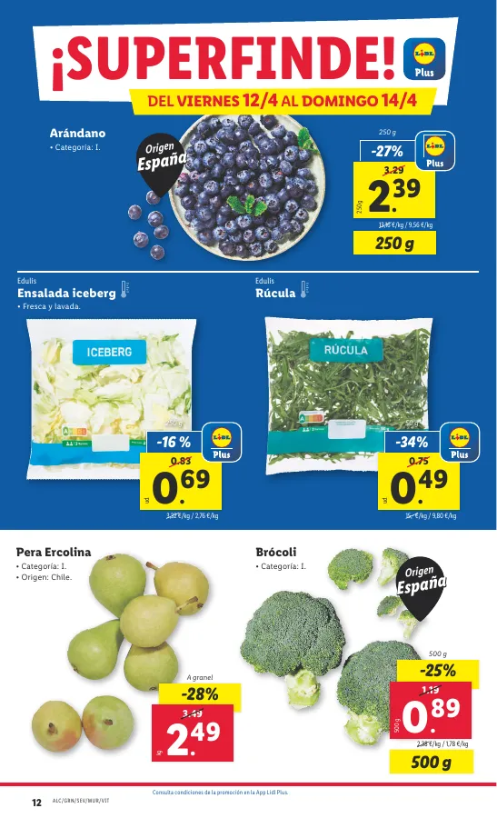 Número de página 12 del folleto promocional de la tienda Lidl - FOLLETO ALIMENTACIÓN 8/4 - fecha de vigencia: desde08.04 bis 14.04