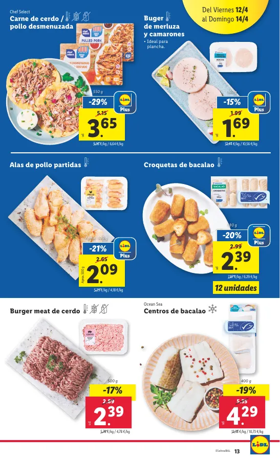 Número de página 13 del folleto promocional de la tienda Lidl - FOLLETO ALIMENTACIÓN 8/4 - fecha de vigencia: desde08.04 bis 14.04