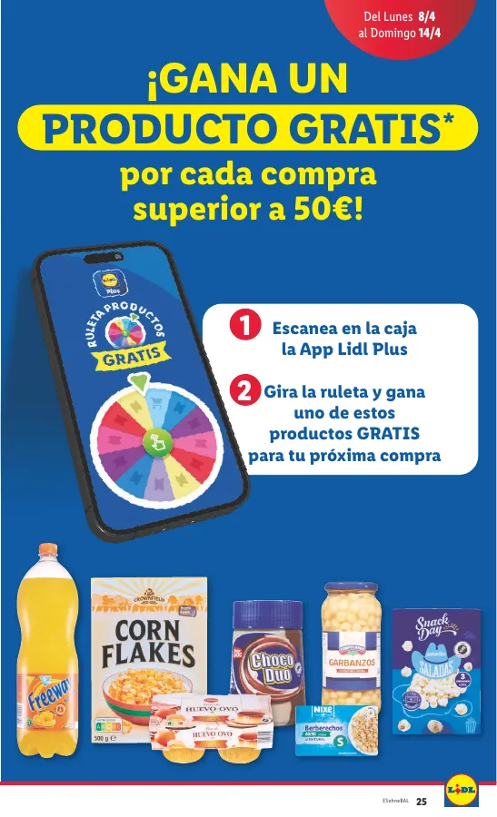 Número de página 25 del folleto promocional de la tienda Lidl - FOLLETO ALIMENTACIÓN 8/4 - fecha de vigencia: desde08.04 bis 14.04