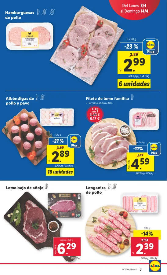 Número de página 7 del folleto promocional de la tienda Lidl - FOLLETO ALIMENTACIÓN 8/4 - fecha de vigencia: desde08.04 bis 14.04