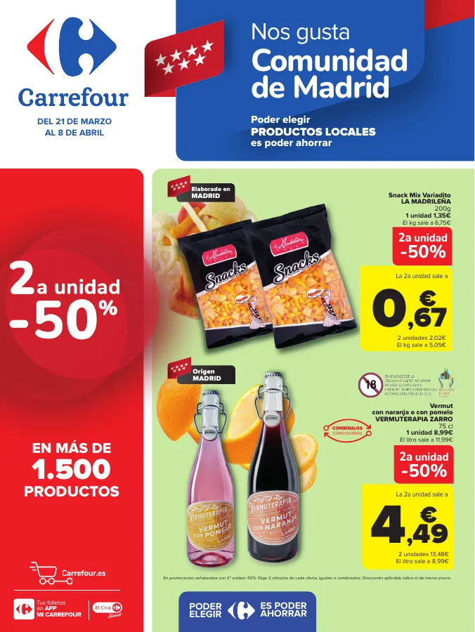 Número de página 1 del folleto promocional de la tienda Carrefour - REGIONAL (Articulos locales de Alimentación, dulces, bebidas) - fecha de vigencia: desde21.03 bis 08.04