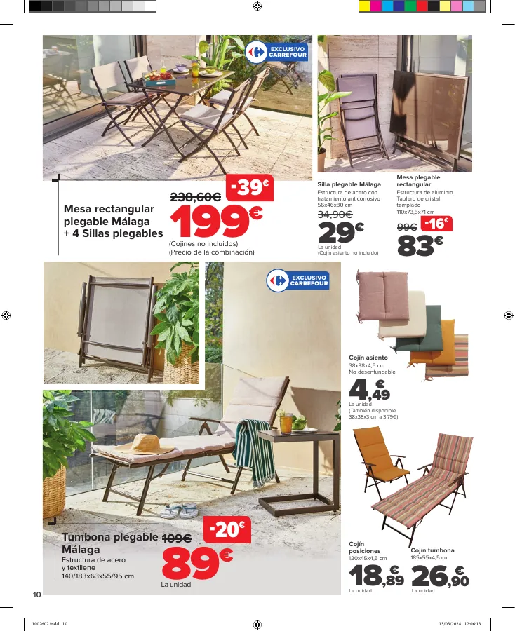 Número de página 10 del folleto promocional de la tienda Carrefour - JARDIN (Conjuntos jardín, sillas playa, piscinas, plantas y barbacoas) - fecha de vigencia: desde15.03 bis 17.04