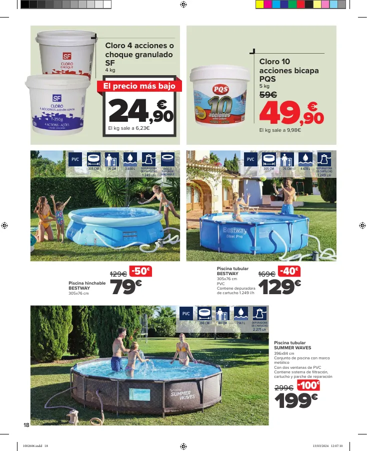 Número de página 18 del folleto promocional de la tienda Carrefour - JARDIN (Conjuntos jardín, sillas playa, piscinas, plantas y barbacoas) - fecha de vigencia: desde15.03 bis 17.04