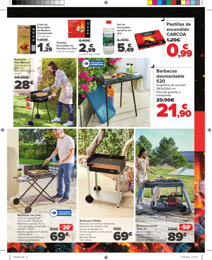 Número de página 21 del folleto promocional de la tienda Carrefour - JARDIN (Conjuntos jardín, sillas playa, piscinas, plantas y barbacoas) - fecha de vigencia: desde15.03 bis 17.04