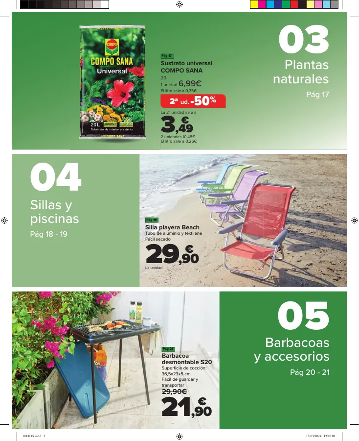 Número de página 3 del folleto promocional de la tienda Carrefour - JARDIN (Conjuntos jardín, sillas playa, piscinas, plantas y barbacoas) - fecha de vigencia: desde15.03 bis 17.04