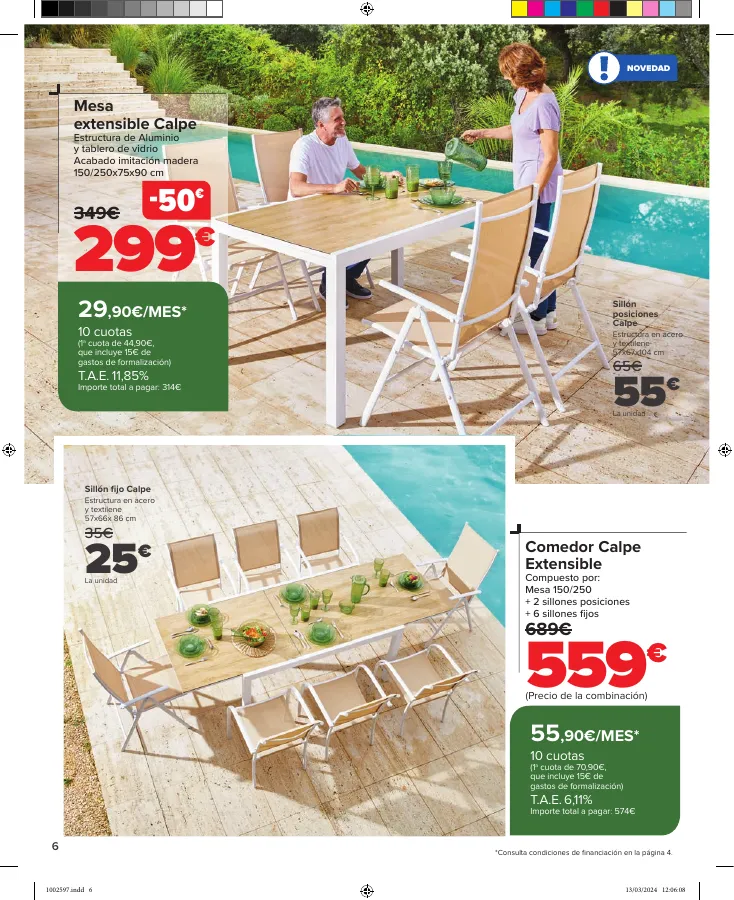 Número de página 6 del folleto promocional de la tienda Carrefour - JARDIN (Conjuntos jardín, sillas playa, piscinas, plantas y barbacoas) - fecha de vigencia: desde15.03 bis 17.04