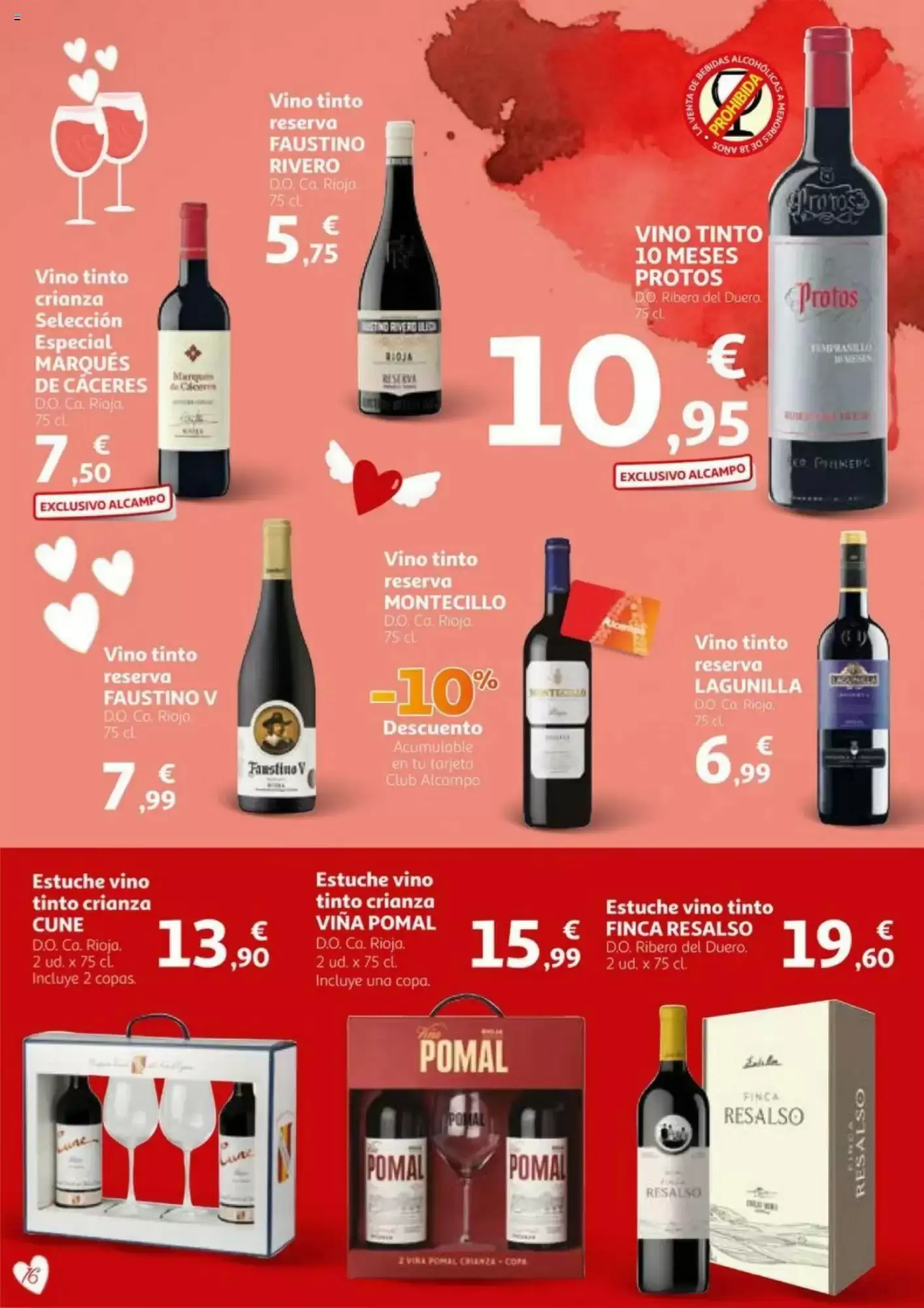 Número de página 16 del folleto promocional de la tienda Alcampo - En San Valentin sales ganando - fecha de vigencia: desde01.02 bis 14.02