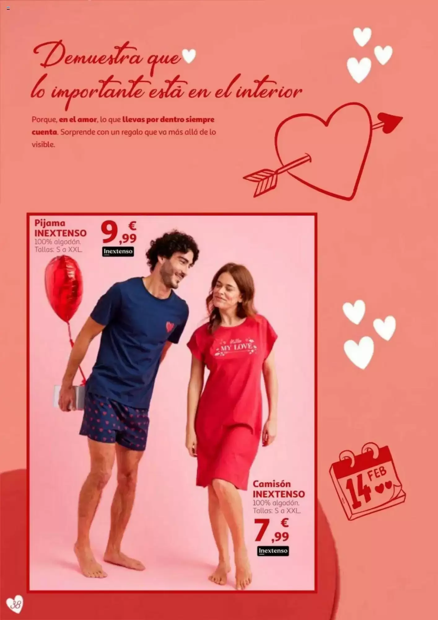 Número de página 38 del folleto promocional de la tienda Alcampo - En San Valentin sales ganando - fecha de vigencia: desde01.02 bis 14.02