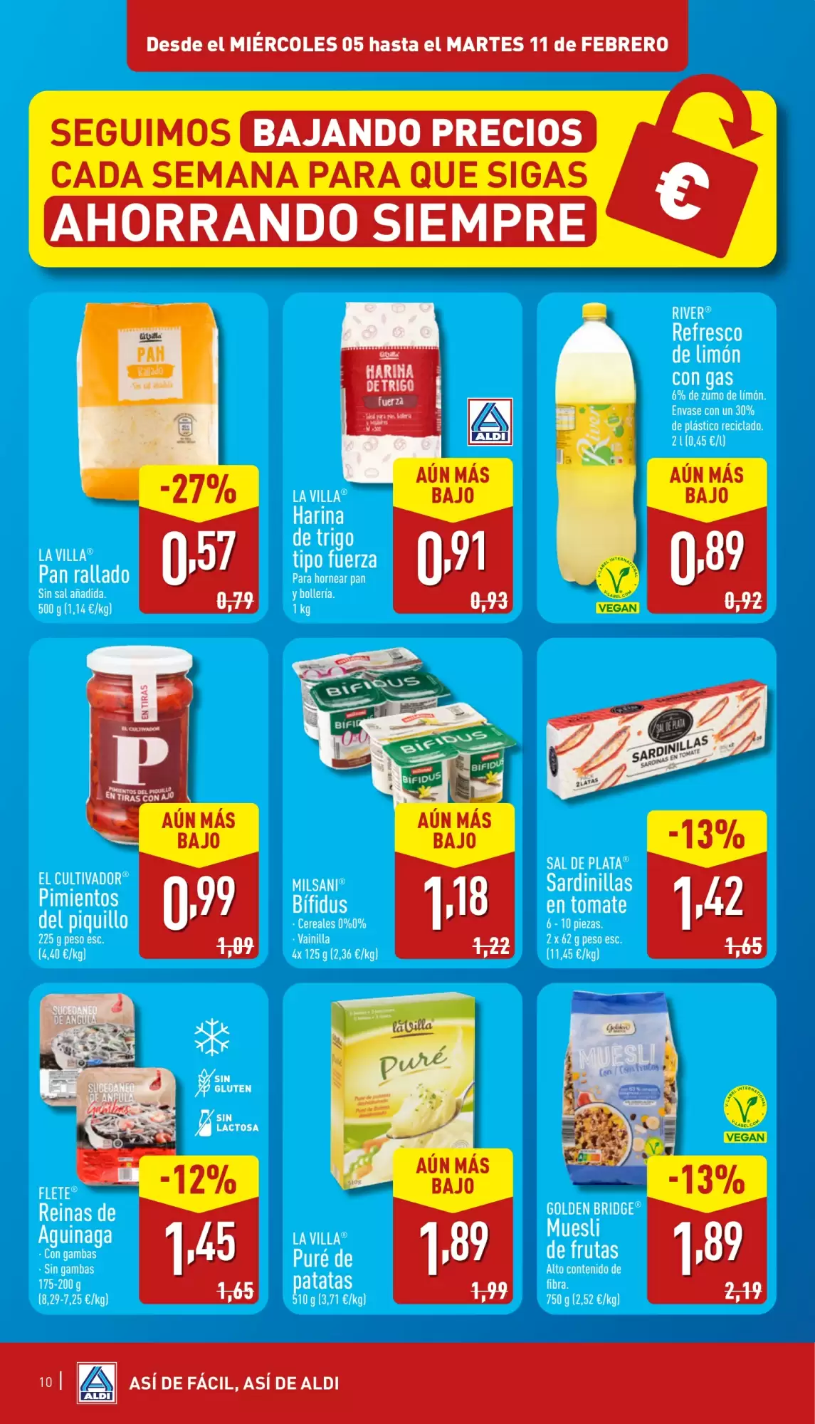 Número de página 10 del folleto promocional de la tienda Aldi - Precios siempre bajos para ahorrar siempre - fecha de vigencia: desde05.02 bis 11.02