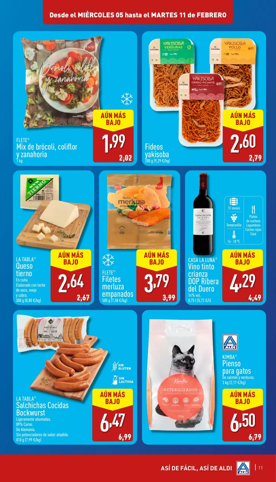 Número de página 11 del folleto promocional de la tienda Aldi - Precios siempre bajos para ahorrar siempre - fecha de vigencia: desde05.02 bis 11.02