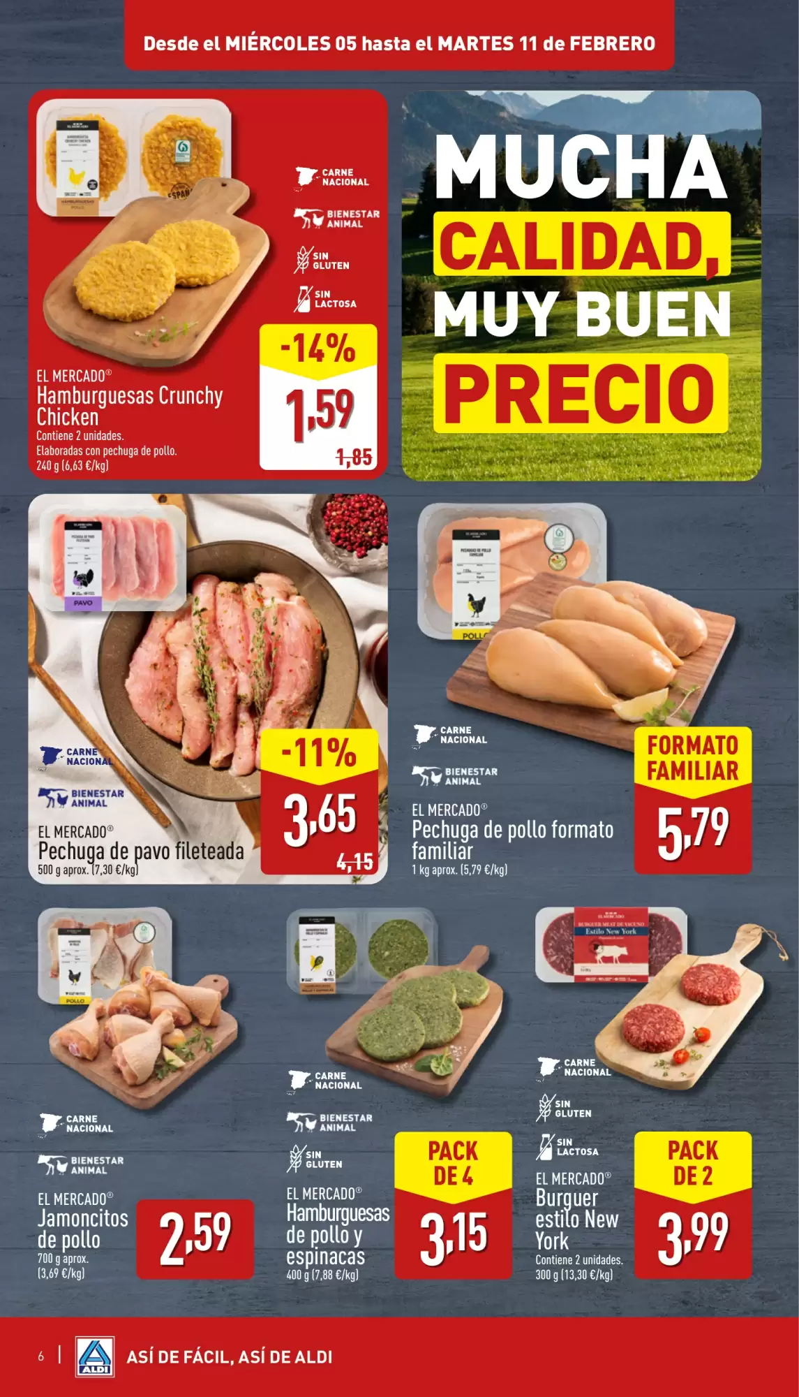 Número de página 6 del folleto promocional de la tienda Aldi - Precios siempre bajos para ahorrar siempre - fecha de vigencia: desde05.02 bis 11.02