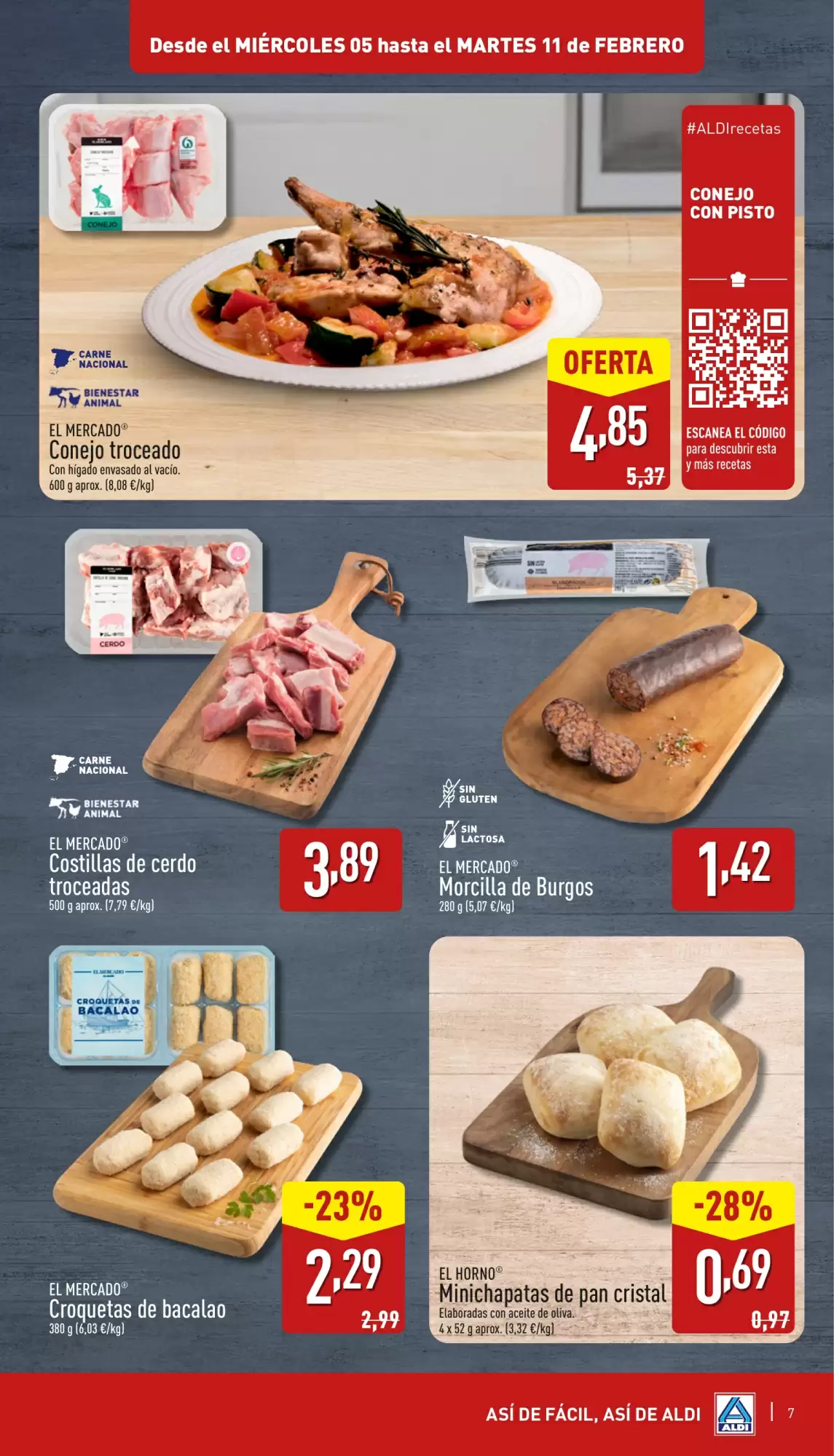 Número de página 7 del folleto promocional de la tienda Aldi - Precios siempre bajos para ahorrar siempre - fecha de vigencia: desde05.02 bis 11.02