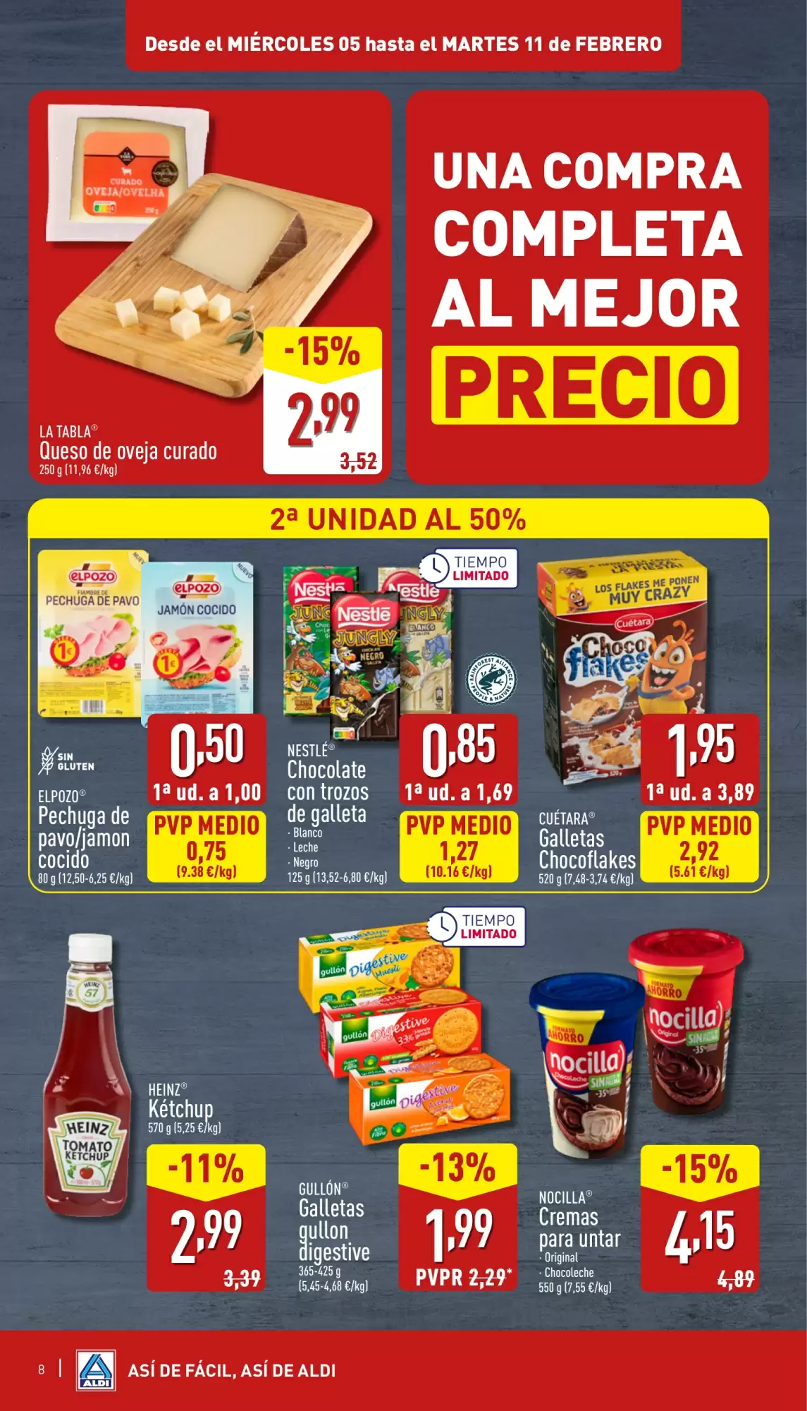 Número de página 8 del folleto promocional de la tienda Aldi - Precios siempre bajos para ahorrar siempre - fecha de vigencia: desde05.02 bis 11.02