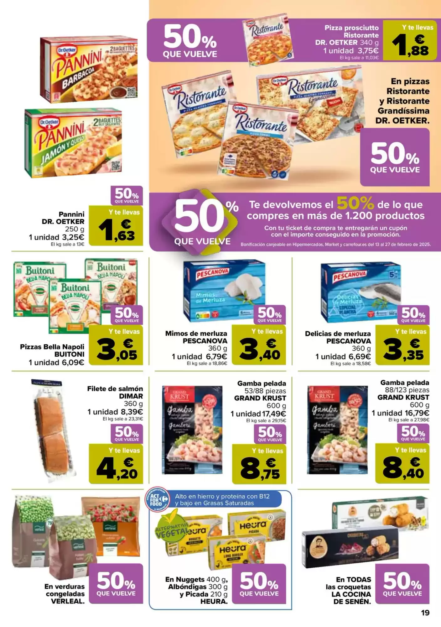 Número de página 19 del folleto promocional de la tienda Carrefour - 50% Que vuelve - fecha de vigencia: desde28.01 bis 12.02