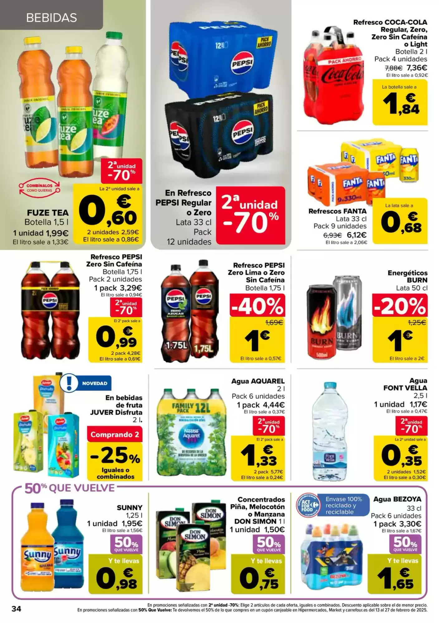 Número de página 34 del folleto promocional de la tienda Carrefour - 50% Que vuelve - fecha de vigencia: desde28.01 bis 12.02