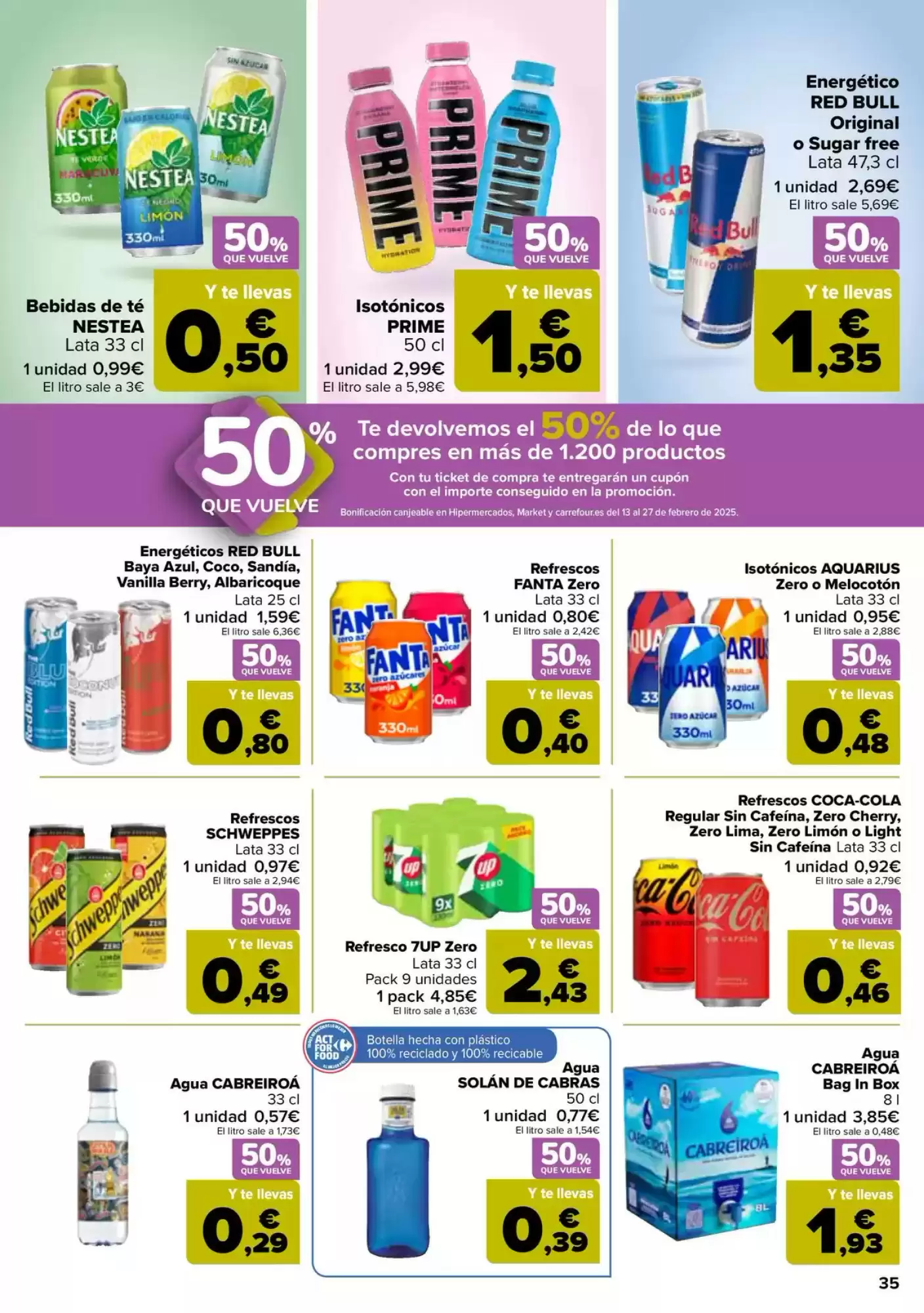 Número de página 35 del folleto promocional de la tienda Carrefour - 50% Que vuelve - fecha de vigencia: desde28.01 bis 12.02