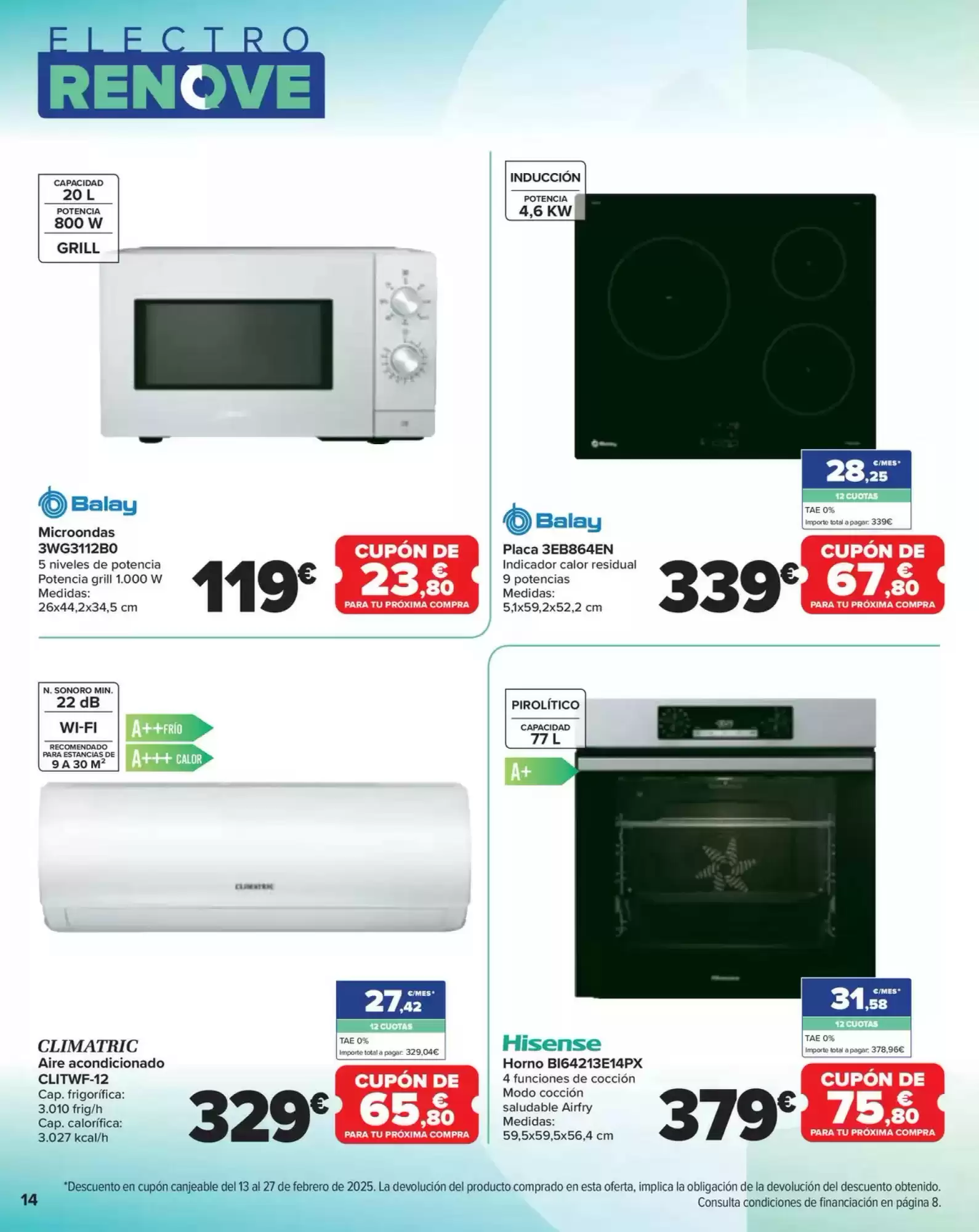 Número de página 14 del folleto promocional de la tienda Carrefour - Electro renove - fecha de vigencia: desde29.01 bis 12.02