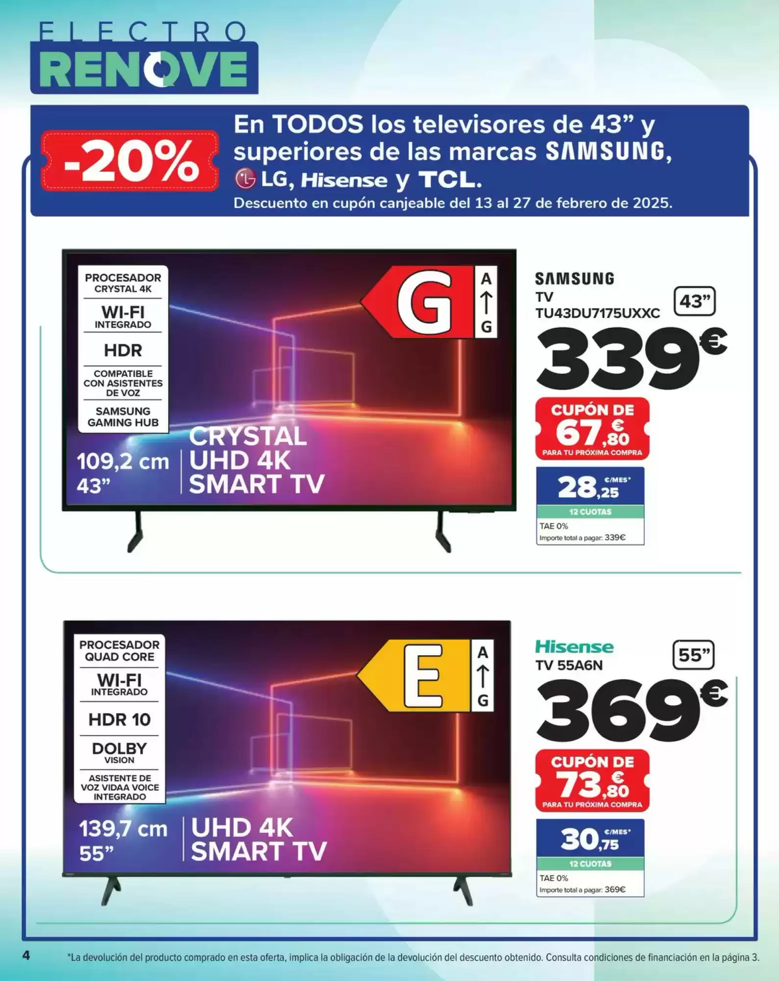 Número de página 4 del folleto promocional de la tienda Carrefour - Electro renove - fecha de vigencia: desde29.01 bis 12.02