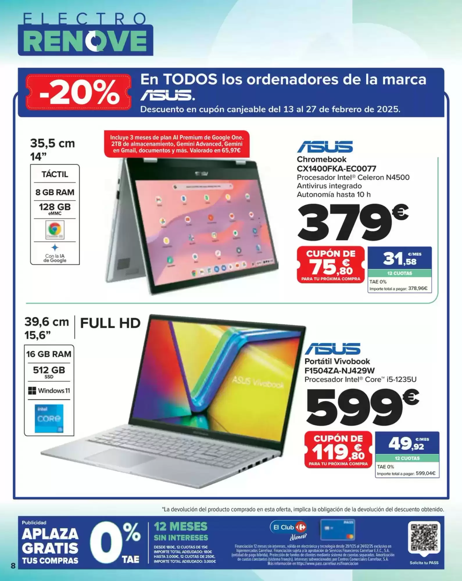 Número de página 8 del folleto promocional de la tienda Carrefour - Electro renove - fecha de vigencia: desde29.01 bis 12.02