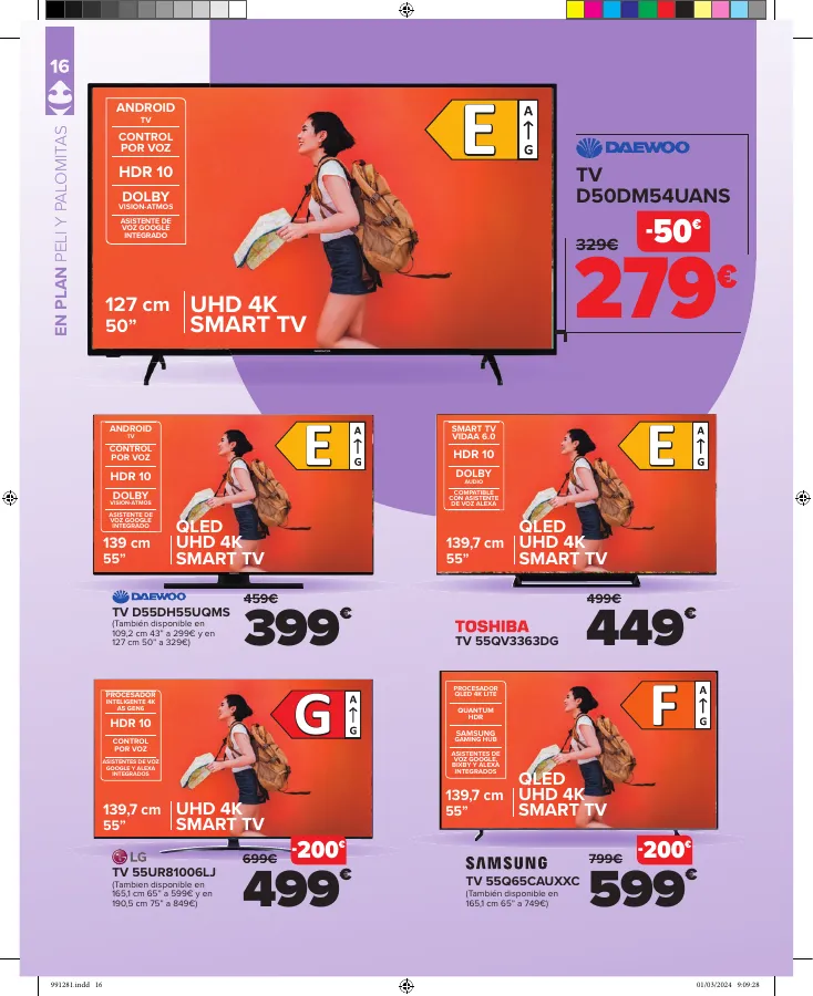 Número de página 16 del folleto promocional de la tienda Carrefour - SEMANA SANTA (Maletas, automóvil, televisores, pequeño electrodoméstico) - fecha de vigencia: desde15.03 bis 08.04