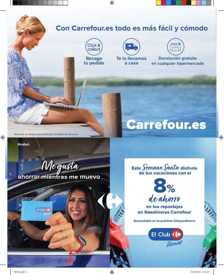 Número de página 2 del folleto promocional de la tienda Carrefour - SEMANA SANTA (Maletas, automóvil, televisores, pequeño electrodoméstico) - fecha de vigencia: desde15.03 bis 08.04