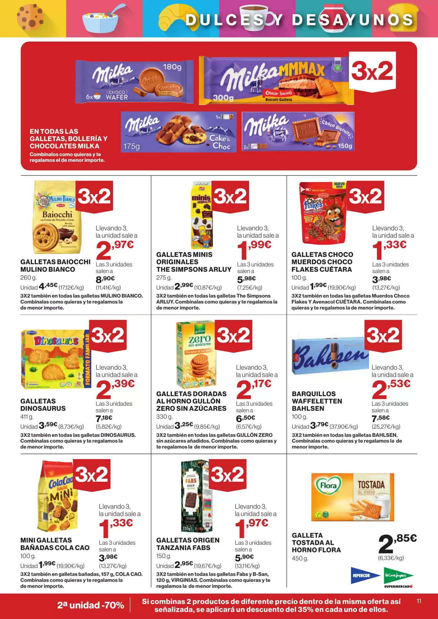 Número de página 11 del folleto promocional de la tienda Hipercor - Buenos precios a doario 3x2 - fecha de vigencia: desde30.01 bis 12.02