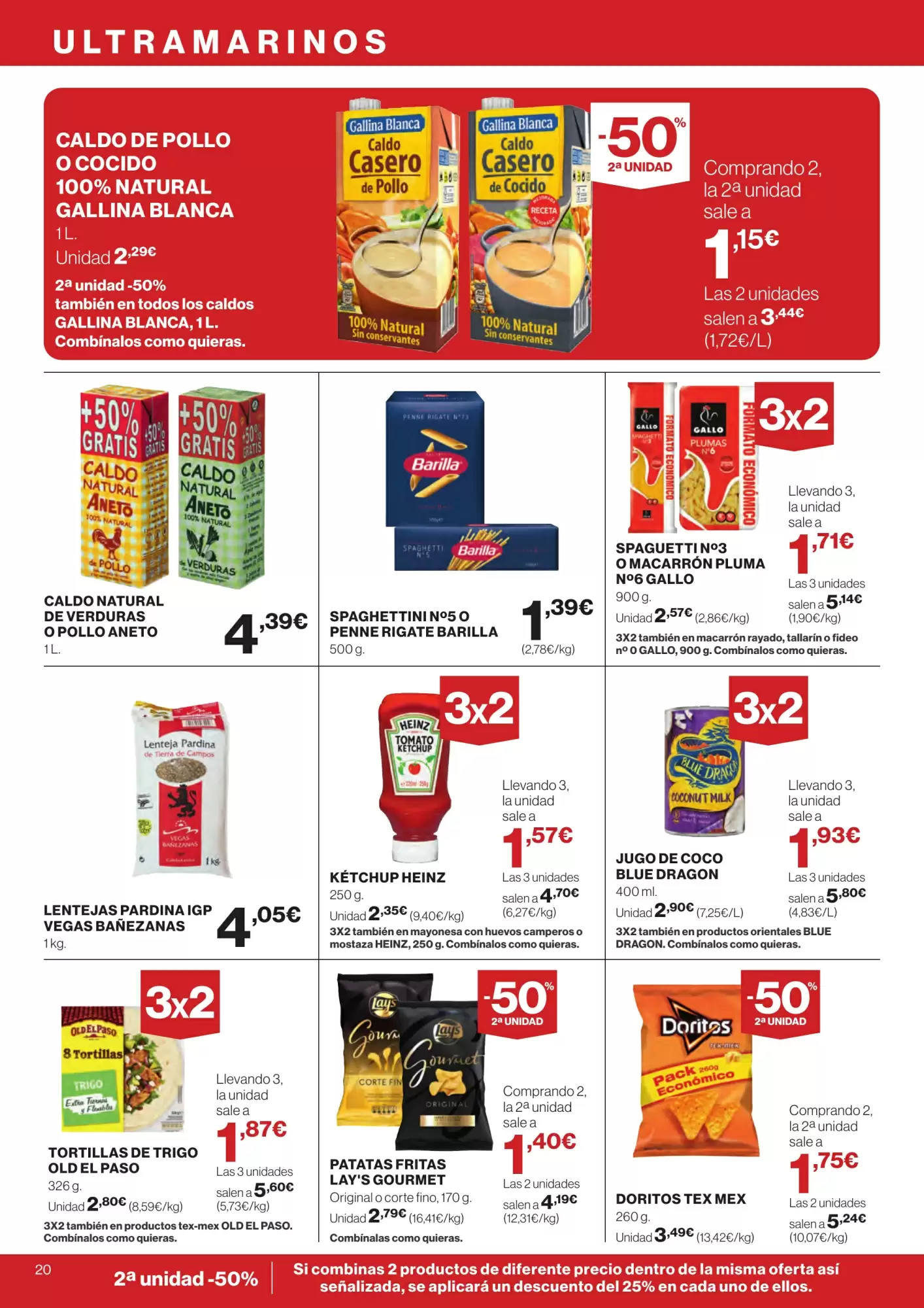 Número de página 20 del folleto promocional de la tienda Hipercor - Buenos precios a doario 3x2 - fecha de vigencia: desde30.01 bis 12.02