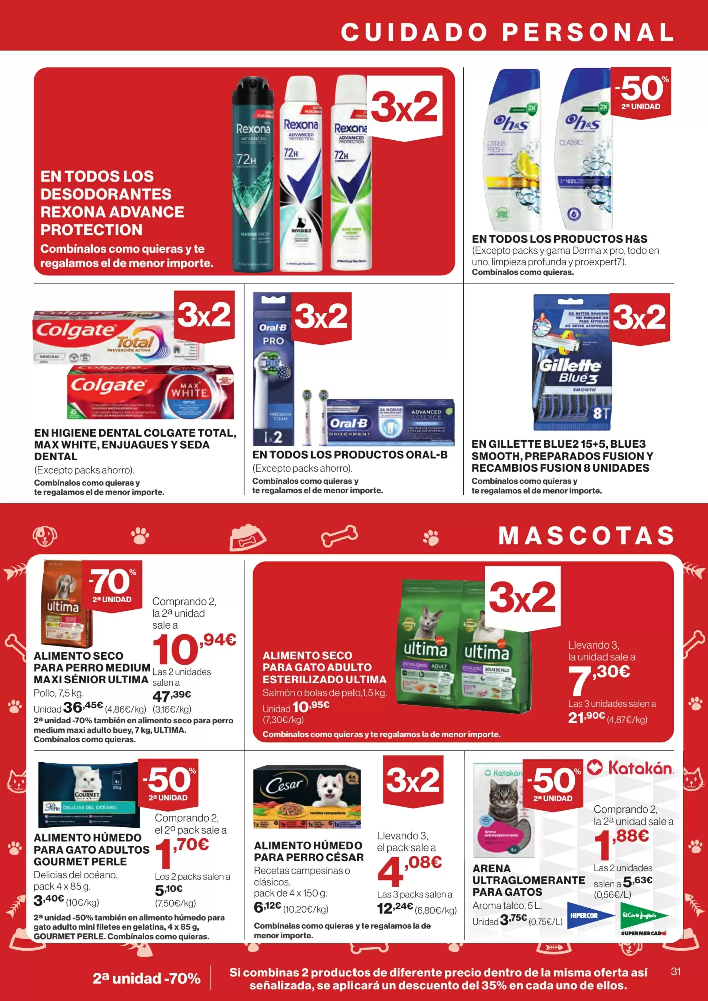 Número de página 33 del folleto promocional de la tienda Hipercor - Buenos precios a doario 3x2 - fecha de vigencia: desde30.01 bis 12.02